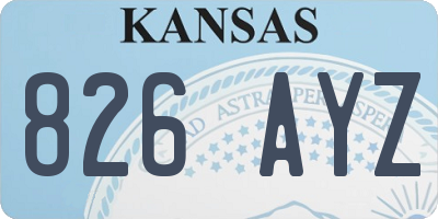 KS license plate 826AYZ
