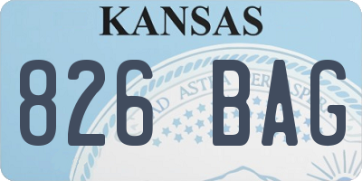 KS license plate 826BAG