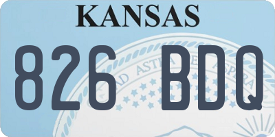 KS license plate 826BDQ