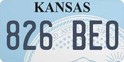 KS license plate 826BEO