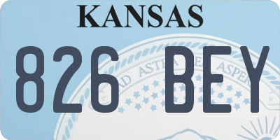 KS license plate 826BEY