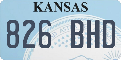 KS license plate 826BHD