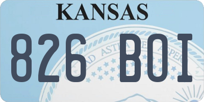 KS license plate 826BOI