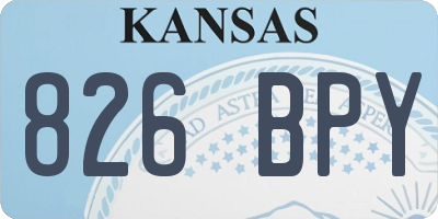 KS license plate 826BPY