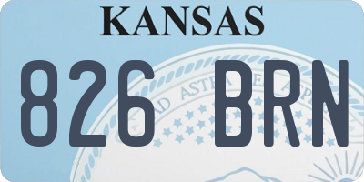 KS license plate 826BRN