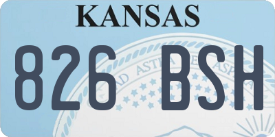 KS license plate 826BSH