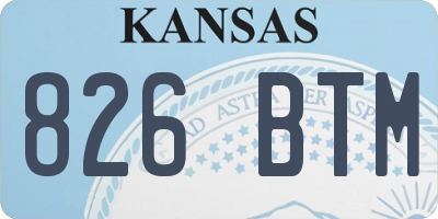 KS license plate 826BTM