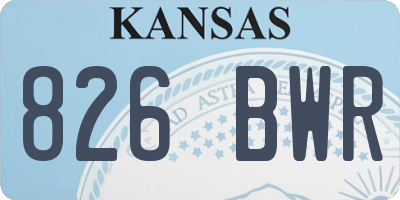 KS license plate 826BWR