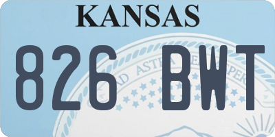 KS license plate 826BWT