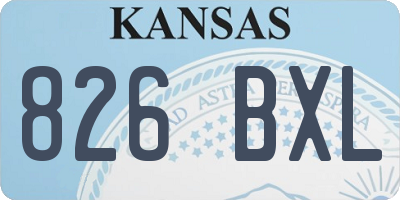KS license plate 826BXL