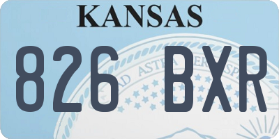 KS license plate 826BXR