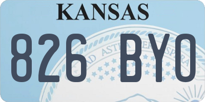 KS license plate 826BYO