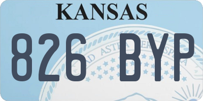 KS license plate 826BYP