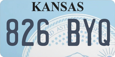 KS license plate 826BYQ