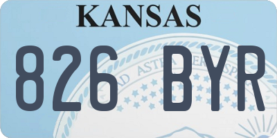 KS license plate 826BYR
