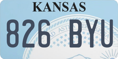KS license plate 826BYU