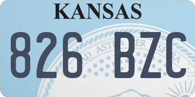 KS license plate 826BZC