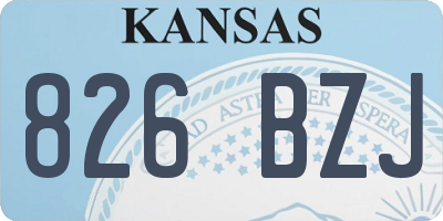 KS license plate 826BZJ