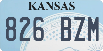 KS license plate 826BZM