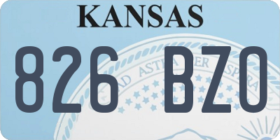 KS license plate 826BZO