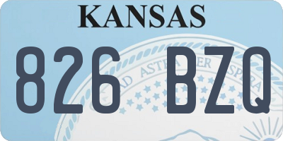 KS license plate 826BZQ