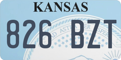 KS license plate 826BZT