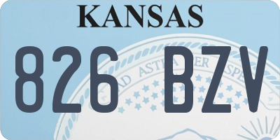 KS license plate 826BZV
