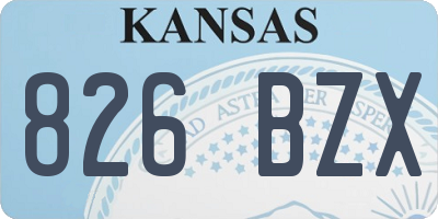 KS license plate 826BZX