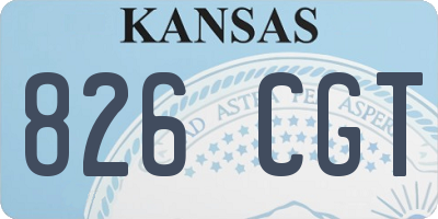 KS license plate 826CGT