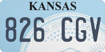 KS license plate 826CGV