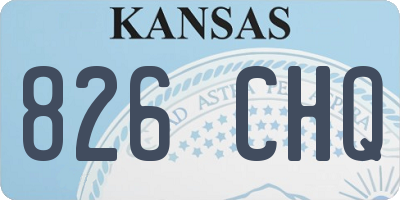 KS license plate 826CHQ