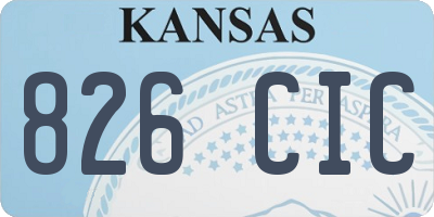KS license plate 826CIC