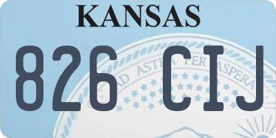 KS license plate 826CIJ