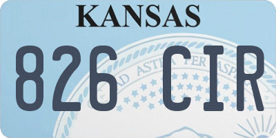 KS license plate 826CIR