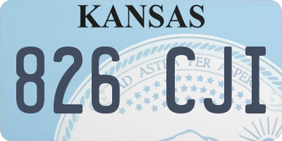 KS license plate 826CJI