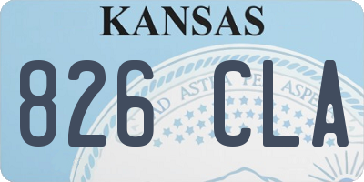 KS license plate 826CLA