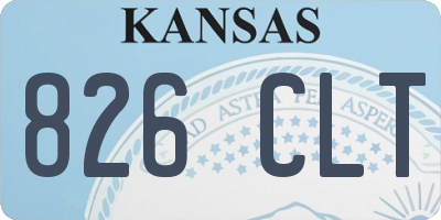 KS license plate 826CLT