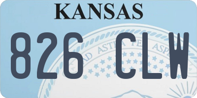 KS license plate 826CLW