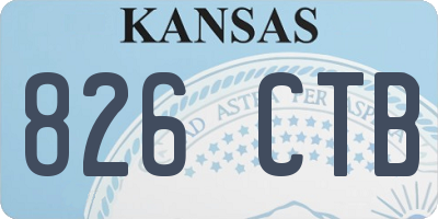 KS license plate 826CTB