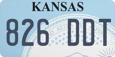 KS license plate 826DDT