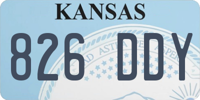 KS license plate 826DDY