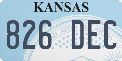 KS license plate 826DEC
