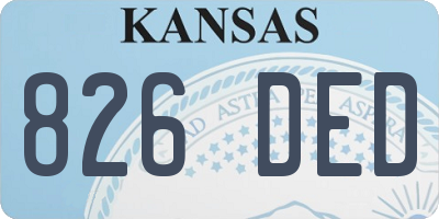 KS license plate 826DED
