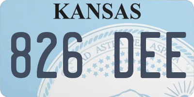 KS license plate 826DEE