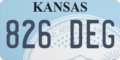 KS license plate 826DEG