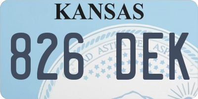 KS license plate 826DEK