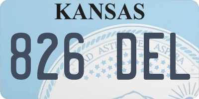 KS license plate 826DEL