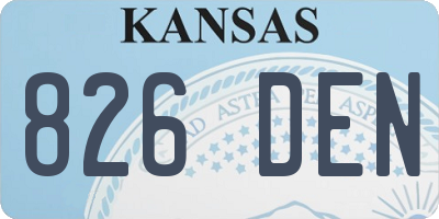 KS license plate 826DEN