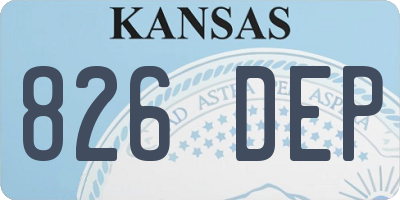 KS license plate 826DEP