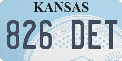 KS license plate 826DET